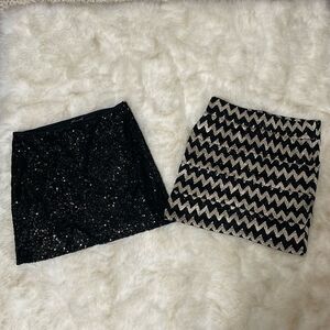 Express stretchy sequin Black 14" mini skirt - x small se sang gold medium 2